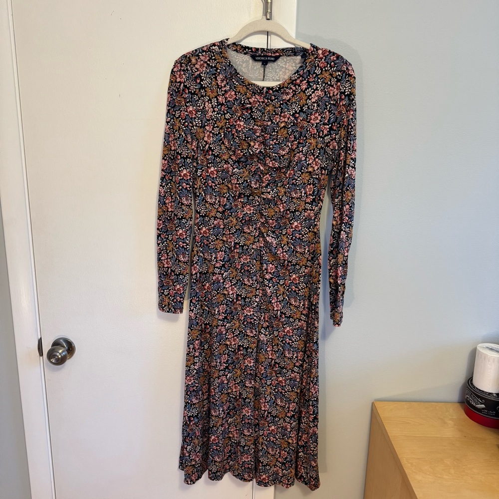 Veronica Beard Multicolor Floral Long Sleeve Dress - Picture 3 of 8